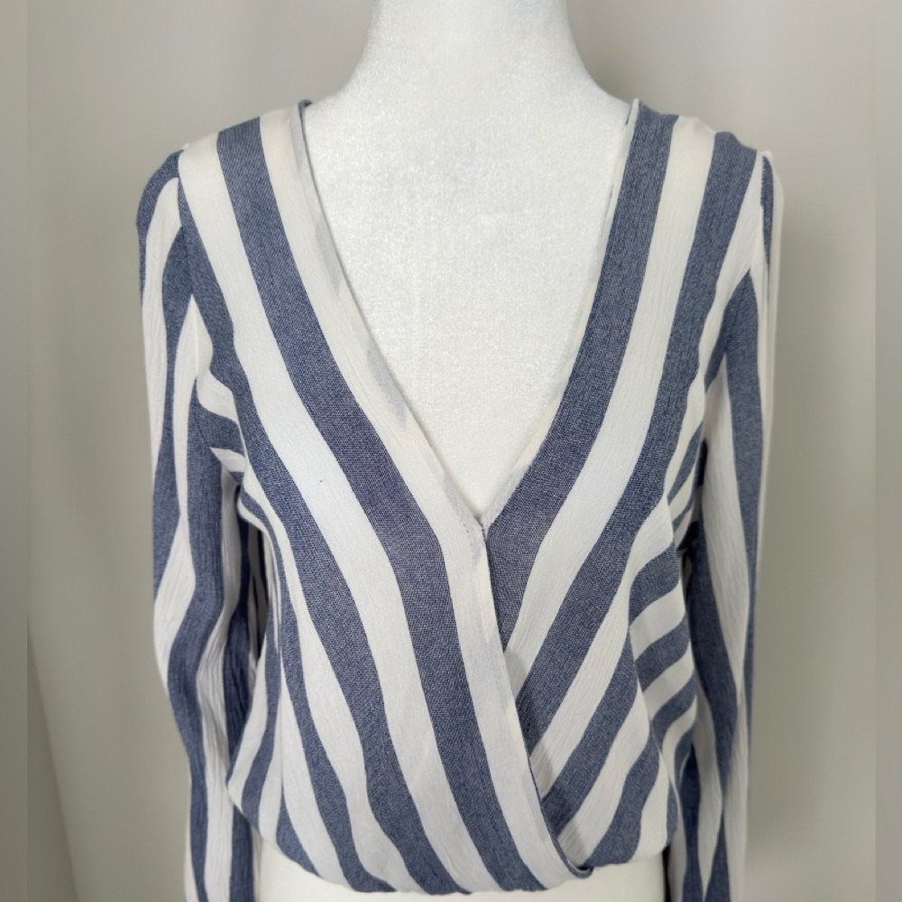 Striped V-Neck Blouse